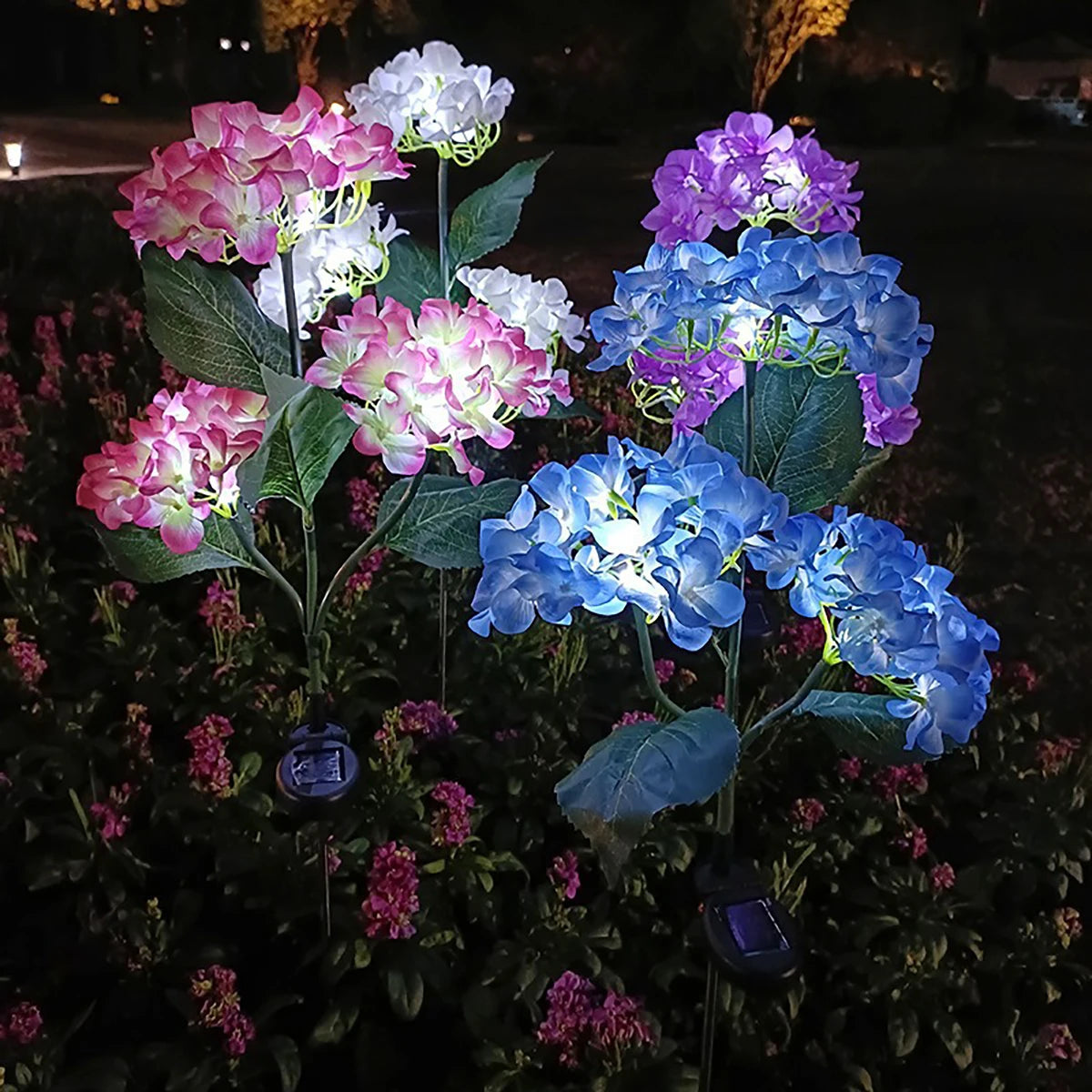 1pc Solar Hydrangea, LED Outdoor Solar Garden Lights, Solar Lawn Lights for garden, yard, lawn and pathway, garden lighting