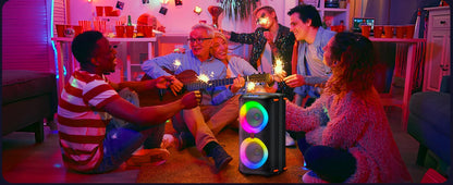 T27 Wireless Bluetooth Speaker, Karaoke Machine with 2 Microphone, Home Karaoke Party Speaker with Led Light