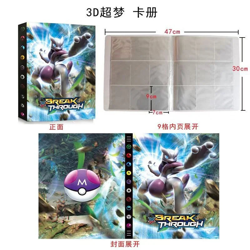 Cartoons 9 Pockets 540 Cards Book Album Anime Map Game Cards PIKACHU