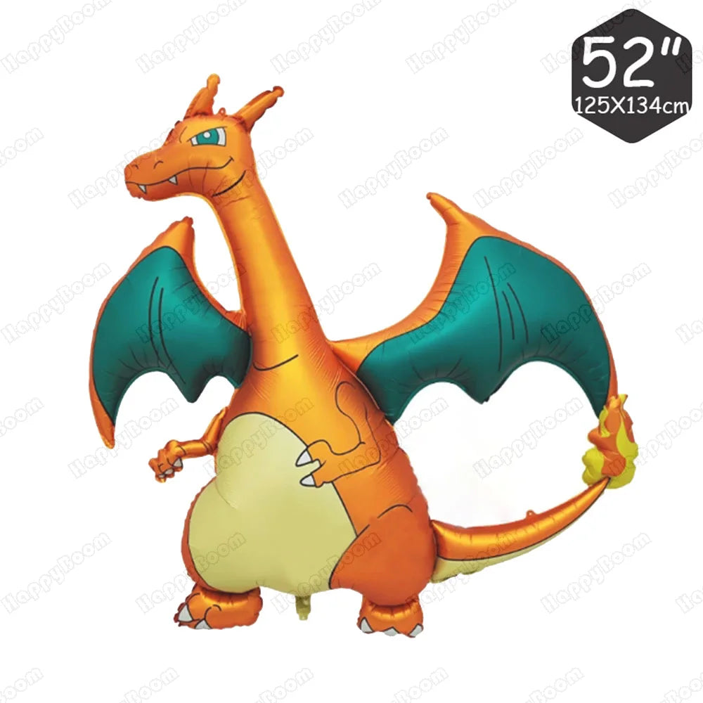 3D Pokemon Balloon Children Happy Birthday Party Decoration Pikachu Fire-breathing dragon Mew Anime Figure Balloons toy gift