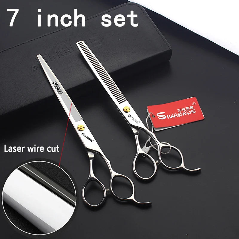 Sharonds 440c 6/7/7.5 inch haircut thinning scissors professional barber shop hairdressing scissors cutting scissors hair shears