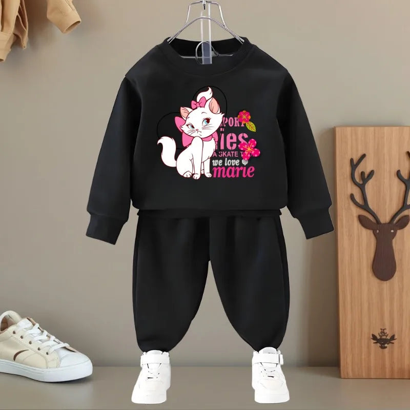 SPRING FALL New Style Kids Casual Sweatshirt and Sweatpant 2pcs Sets Girls and Boys O Neck Hoodies Set Child Tracksuit Disney