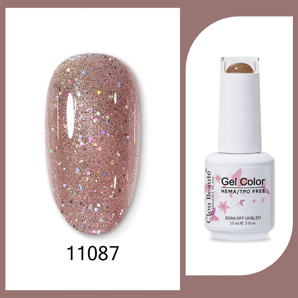 Clou Beaute 15ml Red Black White Green Neon Gel Nail Polish Base Top Coat Velvet Top 400 Colors Semi Permanent Gel Nail Varnish