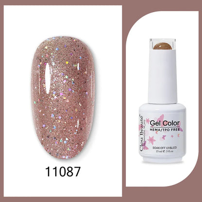 Clou Beaute 15ml Red Black White Green Neon Gel Nail Polish Base Top Coat Velvet Top 400 Colors Semi Permanent Gel Nail Varnish