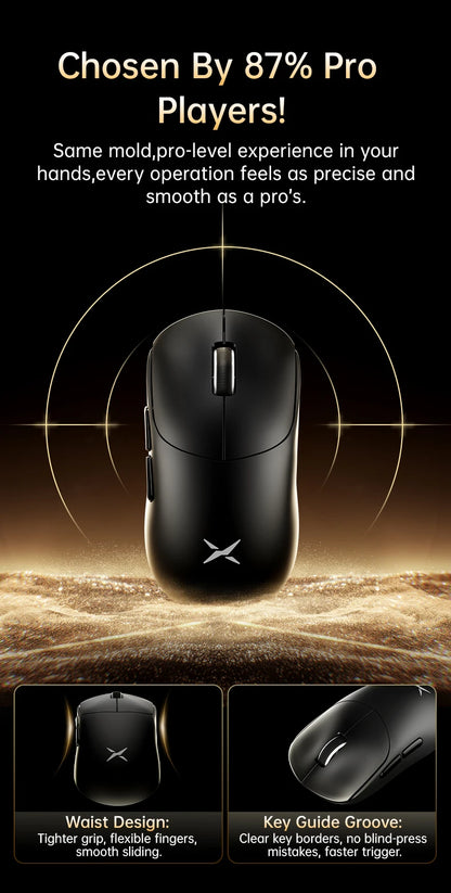 Delux M400 Wireless Gaming Mouse,24000DPI,1KHz Polling Rate,PAW3311,Tri-mode 500mAh Rechargable Mice for All Hands PC Gamer
