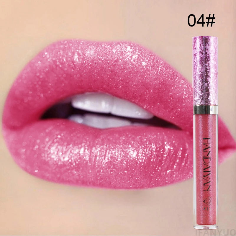 6 Colors Waterproof Nude Pink Glitter Lipstick Makeup Long Lasting Velve Red Sexy Shimmer Lipsticks Cosmetics Beauty