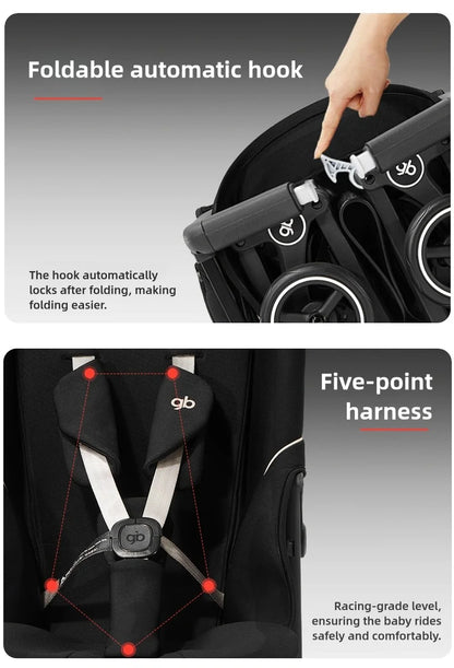 gb Pockit 3H baby Steoller (Includes Free Armrest), All-Terrain, Lightweight Stroller, Travel-Friendly