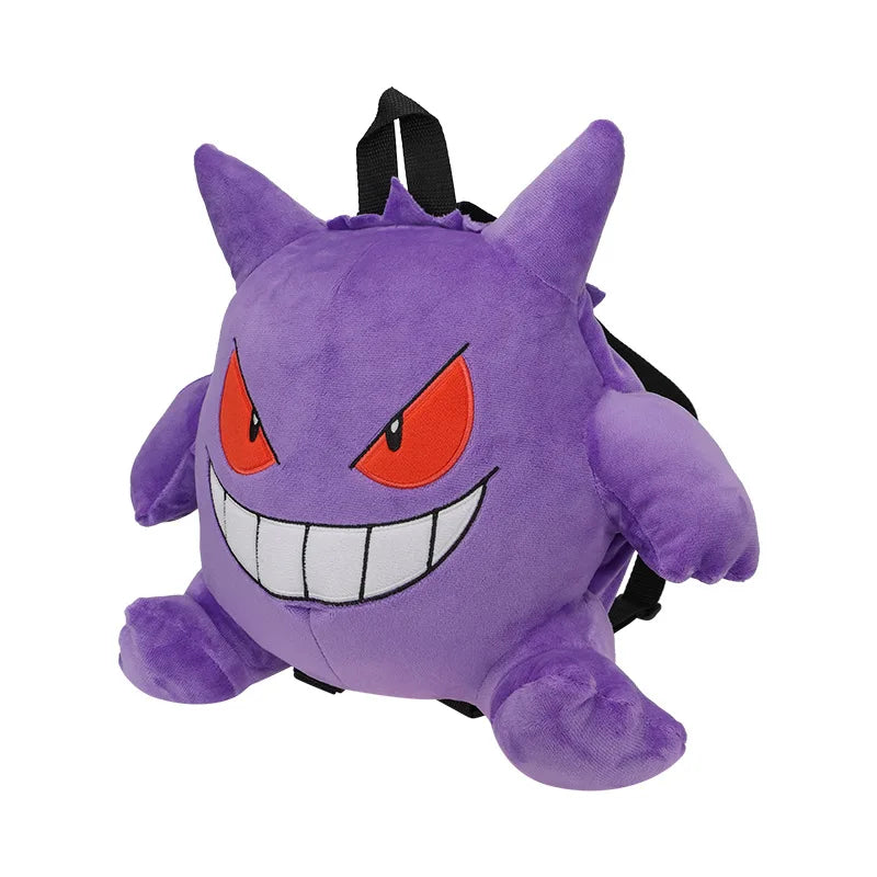 Cute Pokemon Backpack Kawaii Japanese Style Plush Bag Gengar Eevee Snorlax Backpack Schoolbag Cosplay Props Fashion Gifts
