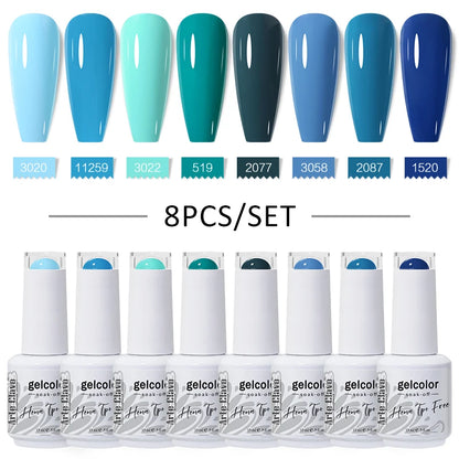 Arte Clavo 8Pcs/Set Gel Nail Polish Set 15ml Colorful Semi Permanent For Manicure Varnish Soak Off UV LED Nail Art Gel Kits