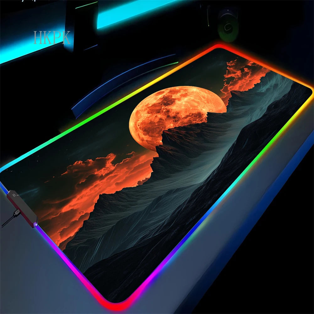RGB Galaxy Milky Way Mouse Pad XXL 90X40 Carpet PC Gamer Computer Keyboard Desk Mat Anti-slip Mousepad Gaming Led Backlight Mats