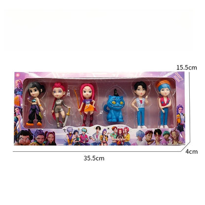 K-Pop Idol "Tiger Star" Chibi Action Figures: 6-Piece Hunter Anime Collectible Set