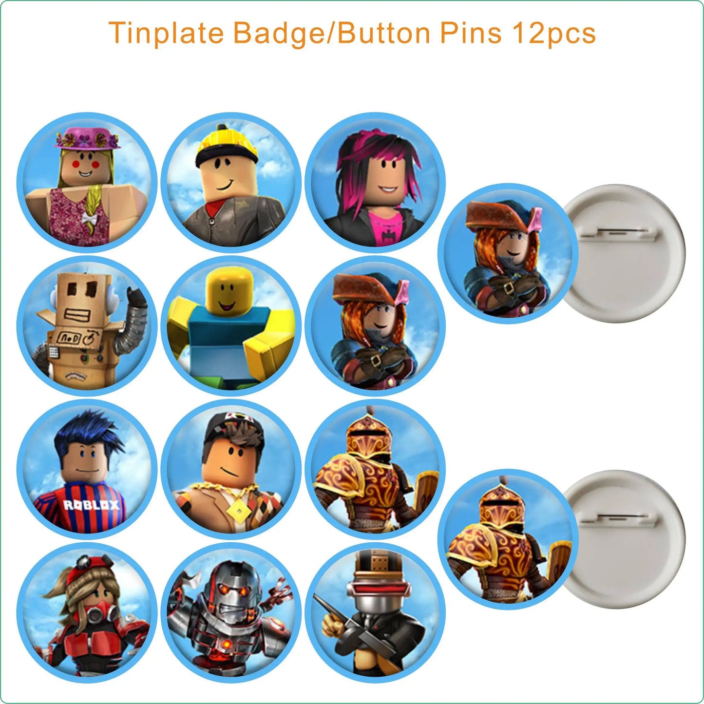 Roblox Theme Party Supplies Birthday Decorations Tableware Paper Cups Balloon Tablecloth Gift Bag Banner Cake Topper Baby Shower