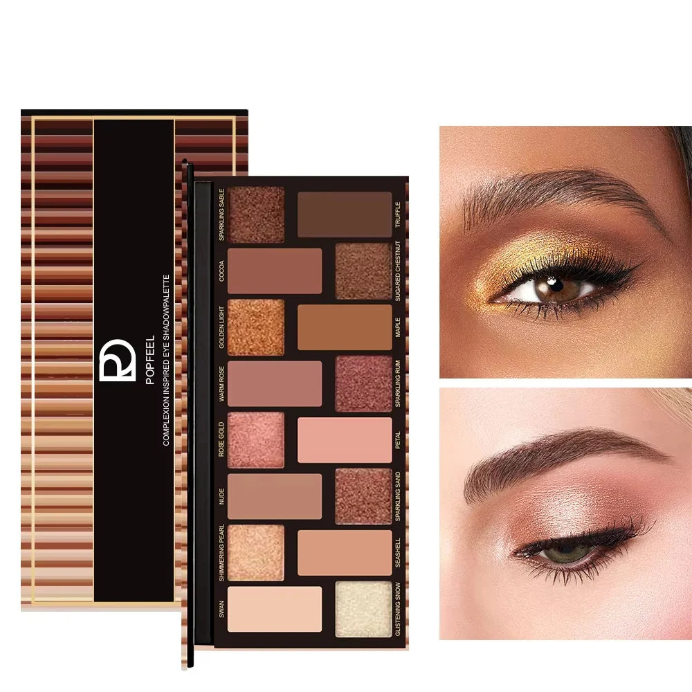 Essential Korean Style Eye Makeup 16 Color Eyeshadow Palette Matte Finish Waterproof Sweatproof Long Lasting and Smudge Proof