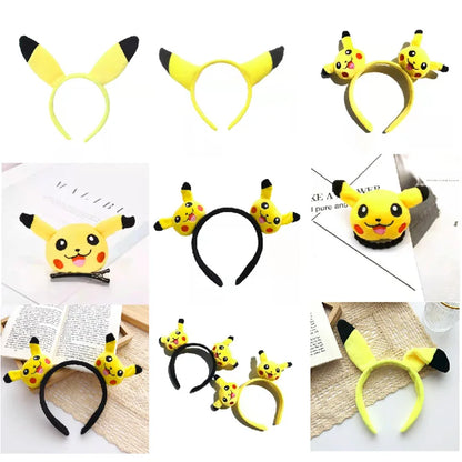 Pokemon Pikachu Cute Ears Hairbands Headwear Cosplay Performance Props Anime Figure Hairpins Birthday Party Supplies Kids Toys