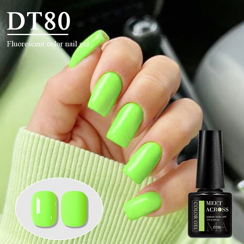 7ml Fluorescent Gel Nail Polish Ultra Bright Colors Spring Summer Nail Salon Supplies UV LED Long-Lasting Varnish DIY Manicure