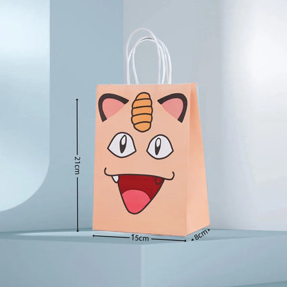 Pokemon Gift Bags Pikachu Hand-held Paper Packing Treat Bag Anime Kraft Paper Bag Gift Packaging Party Festive Supplies Kids Toy