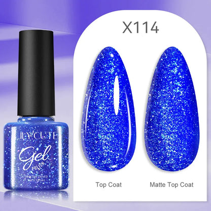 LILYCUTE 5ml Super Bright Silver Metallic Painting Liner Gel Nail Polish Drawing Stripe Graffiti Mirror Pull Line UV Gel Varnish