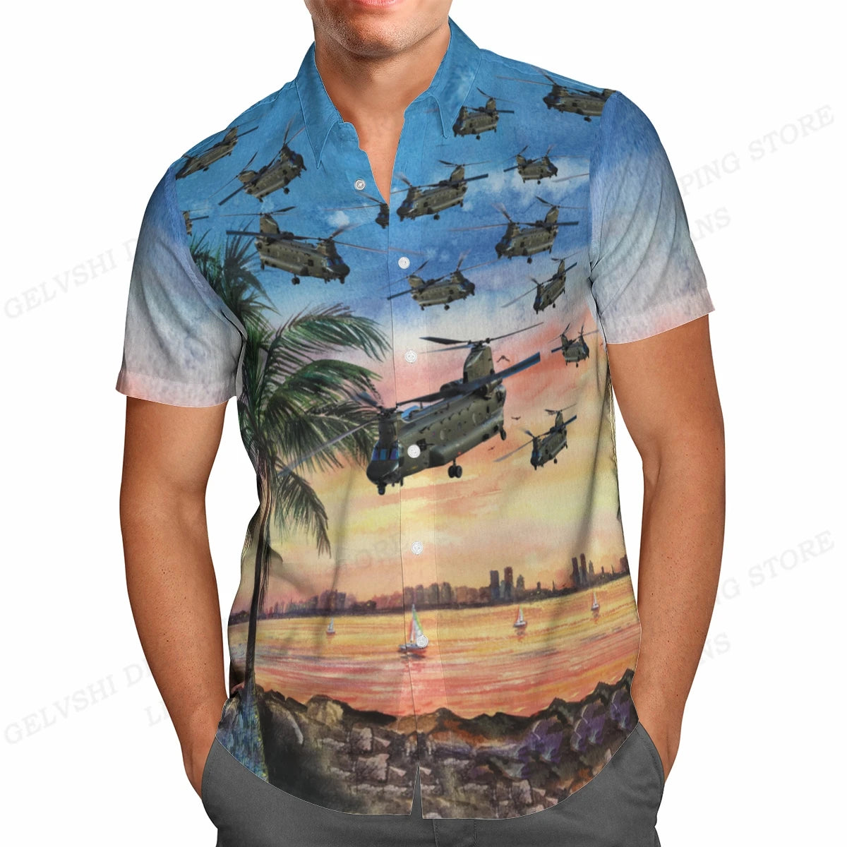 Summer Hawaiian Shirts Fish Printed Shirt Men Women Fashion Short Sleeve Blouse Men's Vocation Lapel Beach Camisas Sea