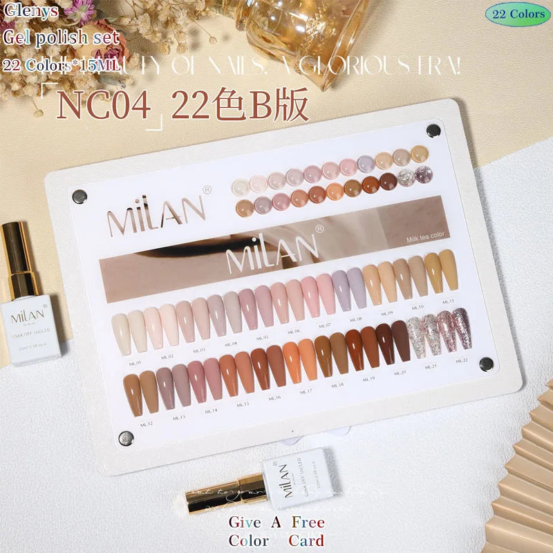 Glenys 22 color series nail polish glue, full network popular color, full immersion gel nail salon, nail art varnish set