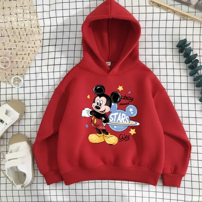 Spring New Style Boys Hoodes Sweatshirts Children's Thin Breathable Long Sleeve Tops Kids Casual Pullover Mickey Printed