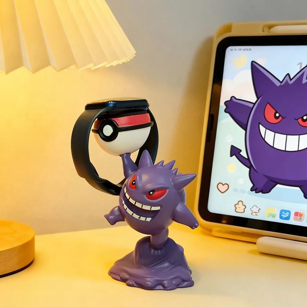 Gengar Pokemon Watch Charger Stand Creative Desktop Decoration Figure Cute Anime Ornament Home Office Desk Decor Collectible Toy