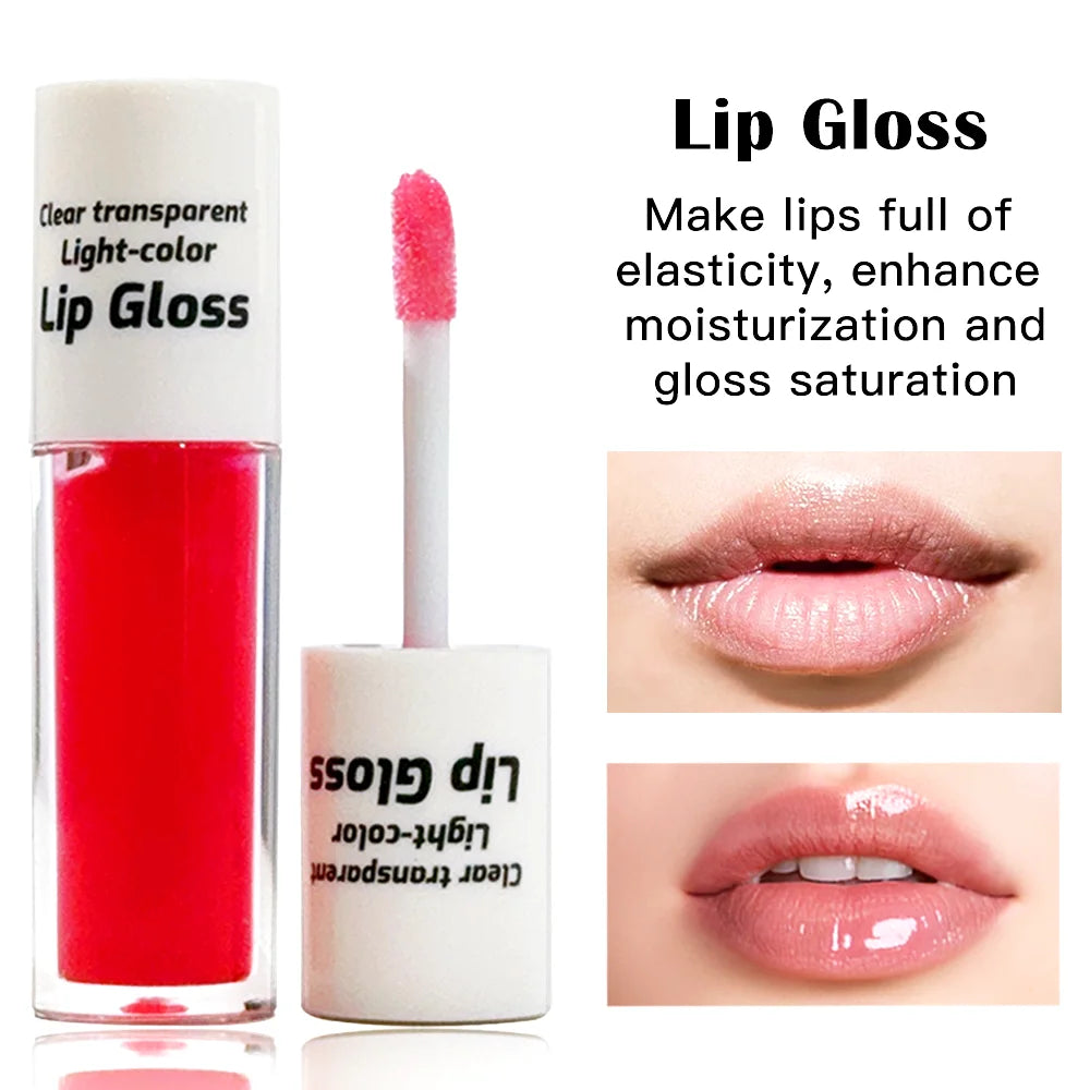 JUJU DREAM Clear Transparent Lip Gloss Set: 4-Color Water-Gloss Glaze