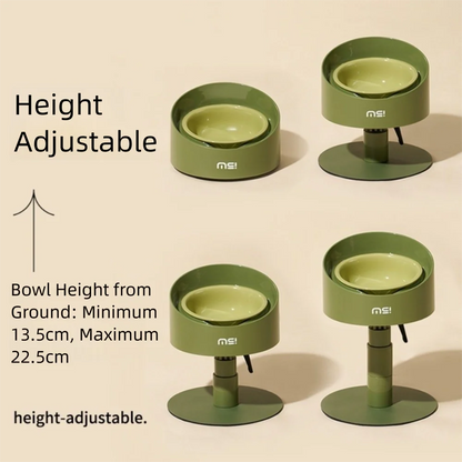 Cat Food Bowl Adjustable Cat Ceramic Bowl Non-Slip Flower Shaped Pet Water Bowl Neck Protection Anti Vomiting Bowl Pet Supplies