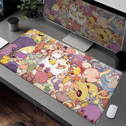 HD 900x400 Rubber Large PC Mousepad Gaming Mouse Pad Accessories Pikachu Slowpoke XXL Desk Keyboard Mat Computer Laptop Mausepad