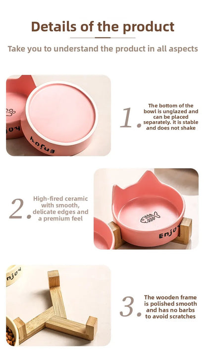 Cat Bowl Black Ceramic Dog Bowl Black Bowl Cat Food Bowl Dog Bowl Dog Drinking WaterCatFood Bowl Pet Water Bowl Anti-overturning