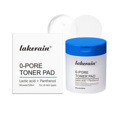 lakerain 0-PORE Toner Pads: Lactic Acid & Panthenol Exfoliating Treatment (80 Pads)