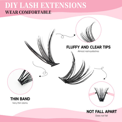 Eyelashes 200 PCS Clusters Lash Bond and Seal Makeup tools DIY Lashes Extension kit for gluing Lashes Gluing Glue Accessories