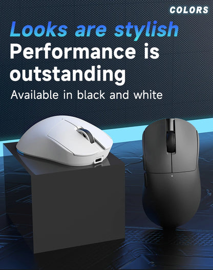 AJAZZ NJ08 Tri-Mode Wired/2.4G/Bluetooth Gaming and Office Mouse with RGB Lighting and Lightweight Design