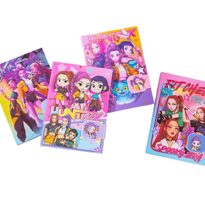 4PCS 32K Korean Style Journal Notebook, Anime Girl Group Magnetic Buckle Diary, Colorful Durable Student Stationery