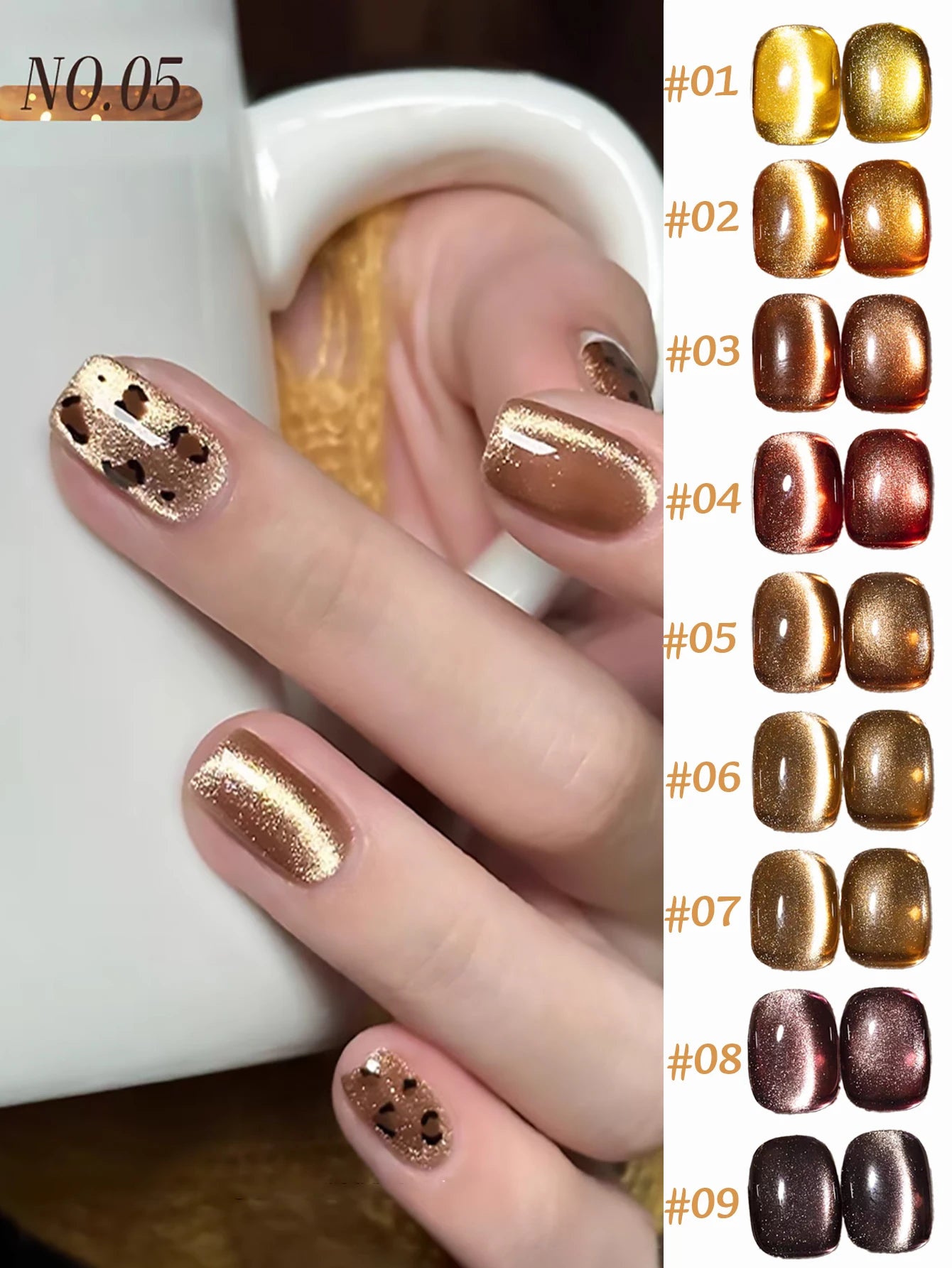 ZH Super Bright 12 Constellations Cat Eye Gel Nail Polish 2025 New Autumn Winter Whitening Glass Bead Nail Art Nail Supplies