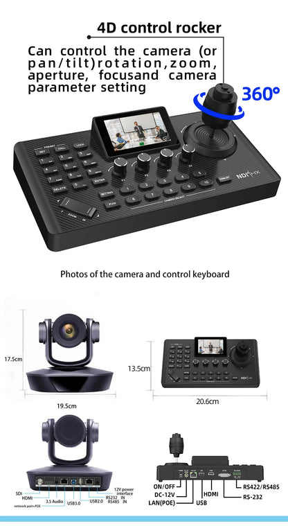4K PTZ Video Conference Camera Kit with 20X Zoom & NDI