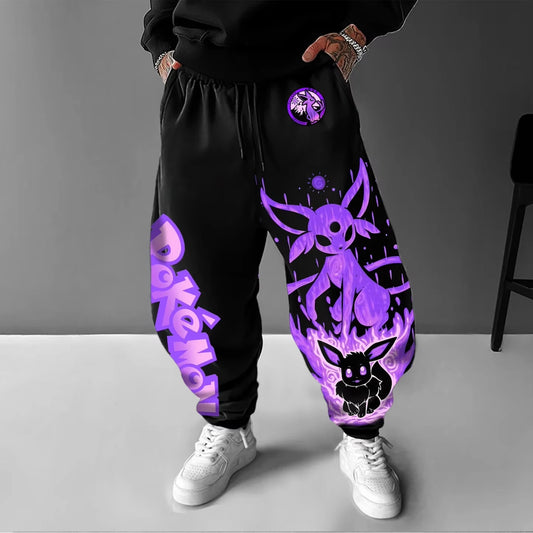 Pokémon Anime Peripheral Sweatpants American Street Hip Hop Sports 2025 Summer/Autumn Men's and Women's Cotton Tie Trousers