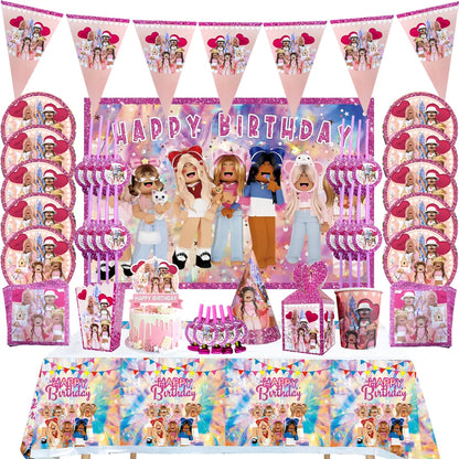 Pink Roblox Birthday Set 🎉🤖