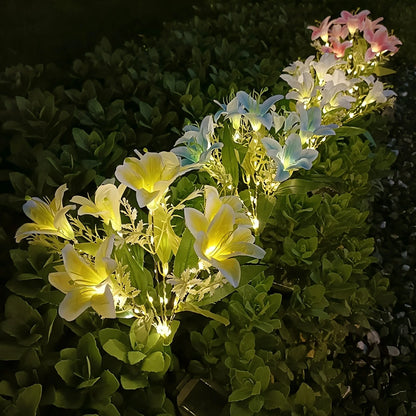 Auto Solar Lily Garden Lights (7 Heads) - Waterproof LED Outdoor Flower Decor for Yard, Pathway, Camping, Wedding | Ground Spike