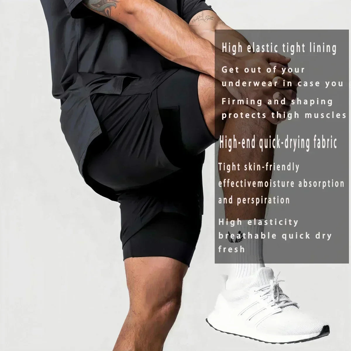 Pokémon Animation Derivatives Men's Fake Two Shorts Streetwear Pikachu Print GYM Sports Men's 2025 Summer Fashion Street Shorts