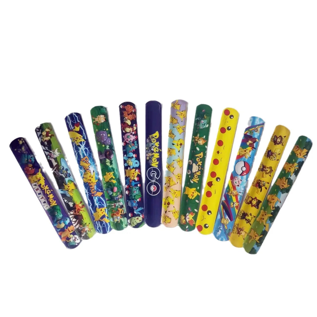 Pokemon 5/10 Pcs Wrist Strap Toys Pikachu Anime Series Ring Slap Bracelets Children Partys Interactive Supplies Birthday Gifts