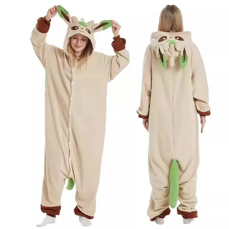 In Stock Snorlax Squirtle Mewtwo Onesie Gengar Cosplay Costume Halloween Adult Anime Cute Cat Eevee Boys And Girls Pajamas