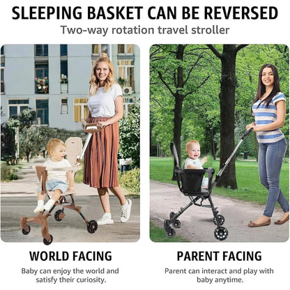 Convenience Stroller Lightweight Baby Travel Stroller Compact Stroller One-Handed Folding Canopy for Toddlers Travel Airplane
