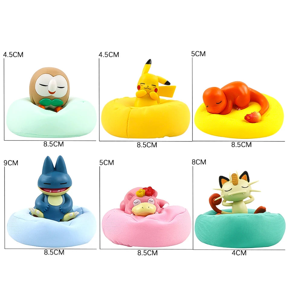 Anime Pok é mon blind box Model Figure 1-12 pcs Pikachu sleep Series Interior Hand Sleeping Position Toys Gift for sfriends