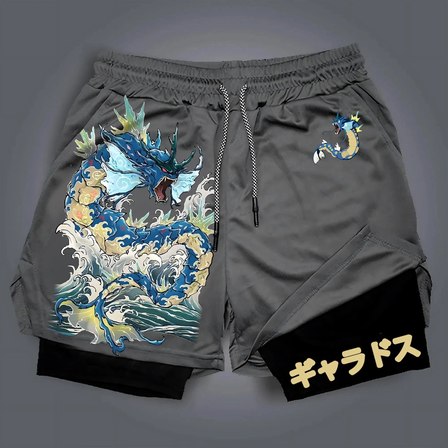 Pokémon Animation Derivatives Gyarados Printing Men's and Women's Summer Fashion Street T-shirt Hoodie Shorts and Sweatpants