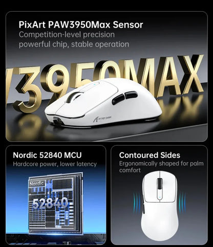 ATTACK SHARK V5 Wireless Gaming Mouse 3-Mode Ultra-Lightweight PAW3950MAX 8KHz Polling Rate For PC Gamer Accessories Gift