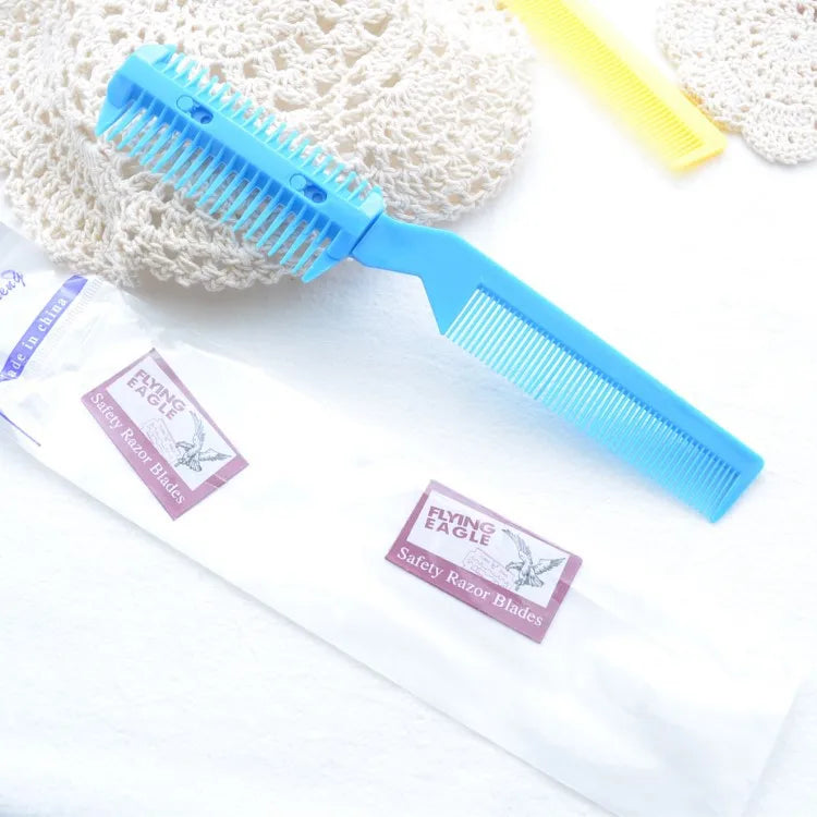 1pc Hair Cutting Comb Hair Brushes with Razor Blades Hair Trimmer Cutting Thinning Tools Barbershop Hair Salon Styling Tool Comb