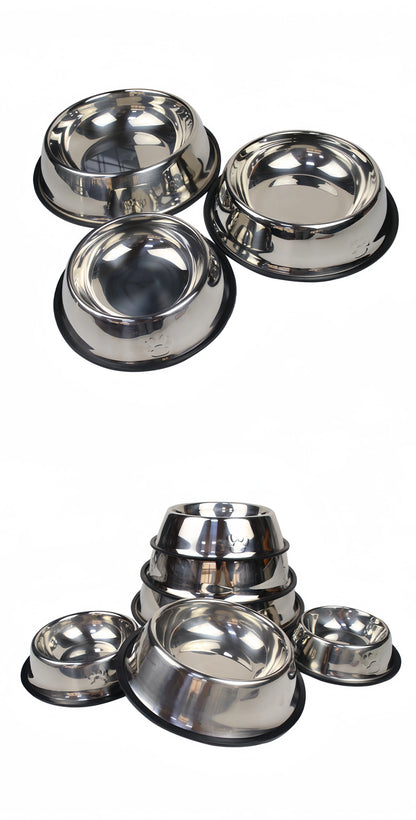 Pet Dog Cat Stainless Steel Bowl Pet Feeding Bowl Cat and Dog Drinking Bowl Metal Feeder Bowl Durable Easy To Clean Pet Supplies