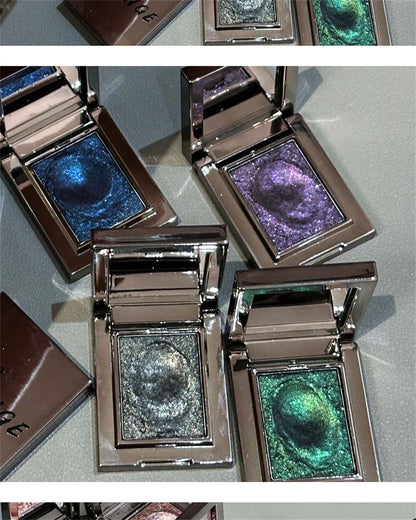 Metallic Glitter Eyeshadow Cream Sparkling Mousse Shimmer Highlighter Pressed Pigments Punk Purple Pearlescent Eyeshadow Palette