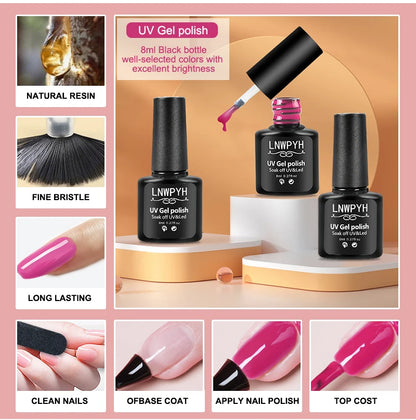 Gel Nail Polish Kit With UV Nail Lamp Electric Nail Drill Machine Soak OFF Gel Nail Kit Base&Top Coat Gel Polish Nail Tools Set