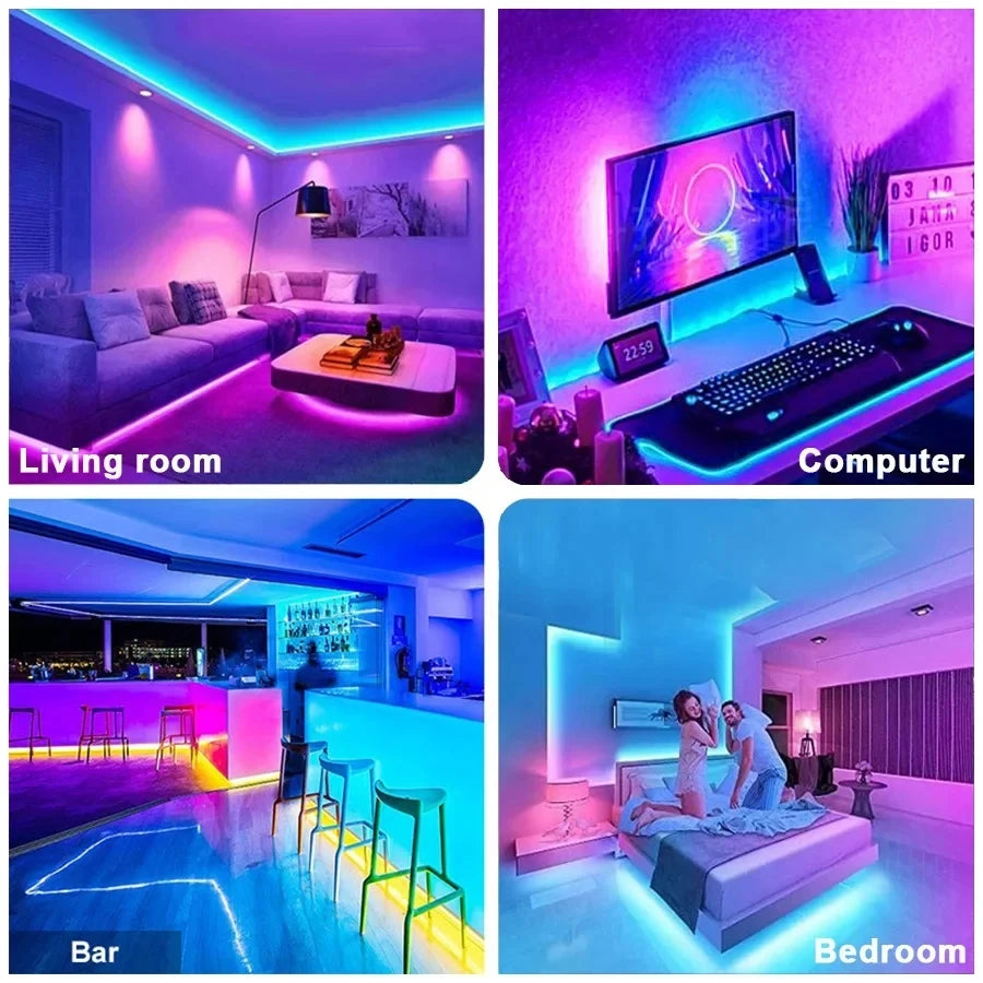 USB RGB LED Strip Lights with App Control (1–30m)